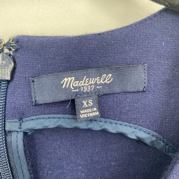 MADEWELL Navy Blue Verse Ponte Fit & Flare Pocket Sleeveless Mini Dress Size XS - Picture 8 of 9